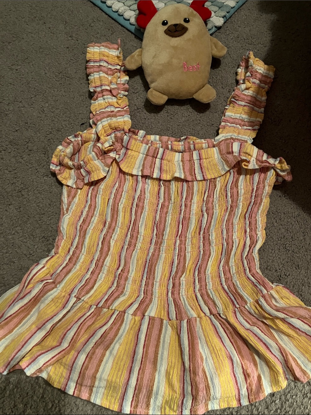 Boho Striped Ruffle Tank Top